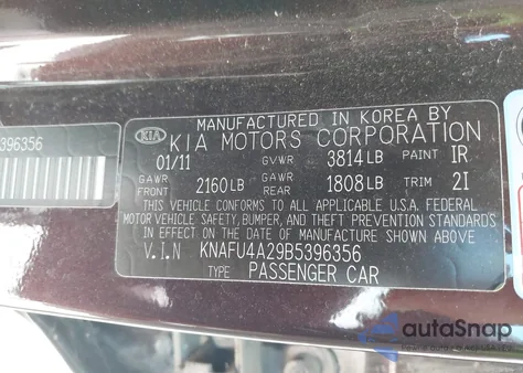 2011 Kia Forte Ex z USA, uszkodzony, nr VIN KNAFU4A29B5396356